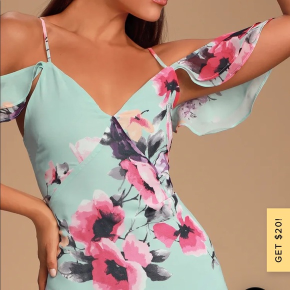 LuLus Floral Print Off-the-Shoulder High-low Dress - Picture 3 of 5